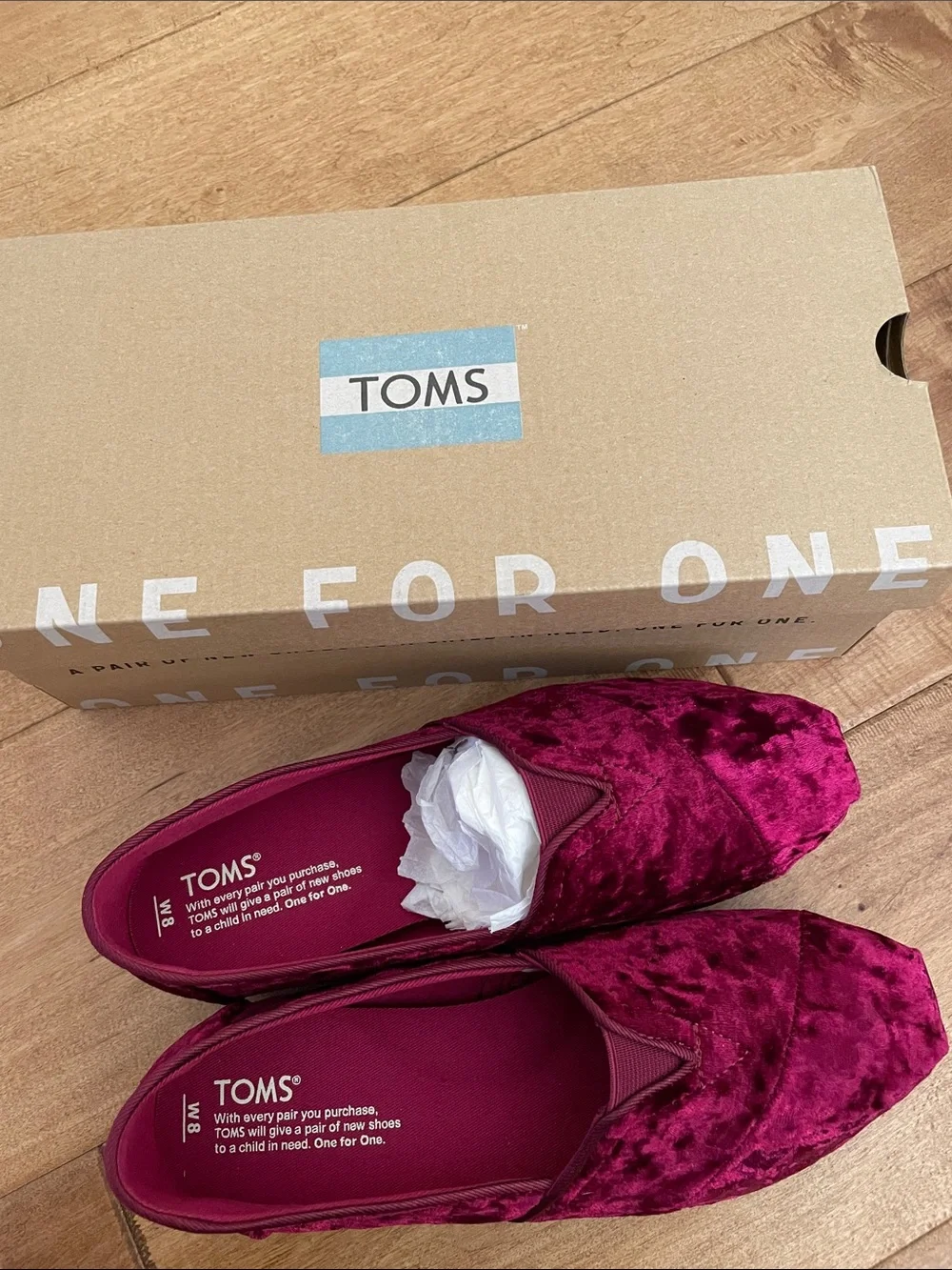 Toms Velvet Slip-On Flats - Picture 6 of 7